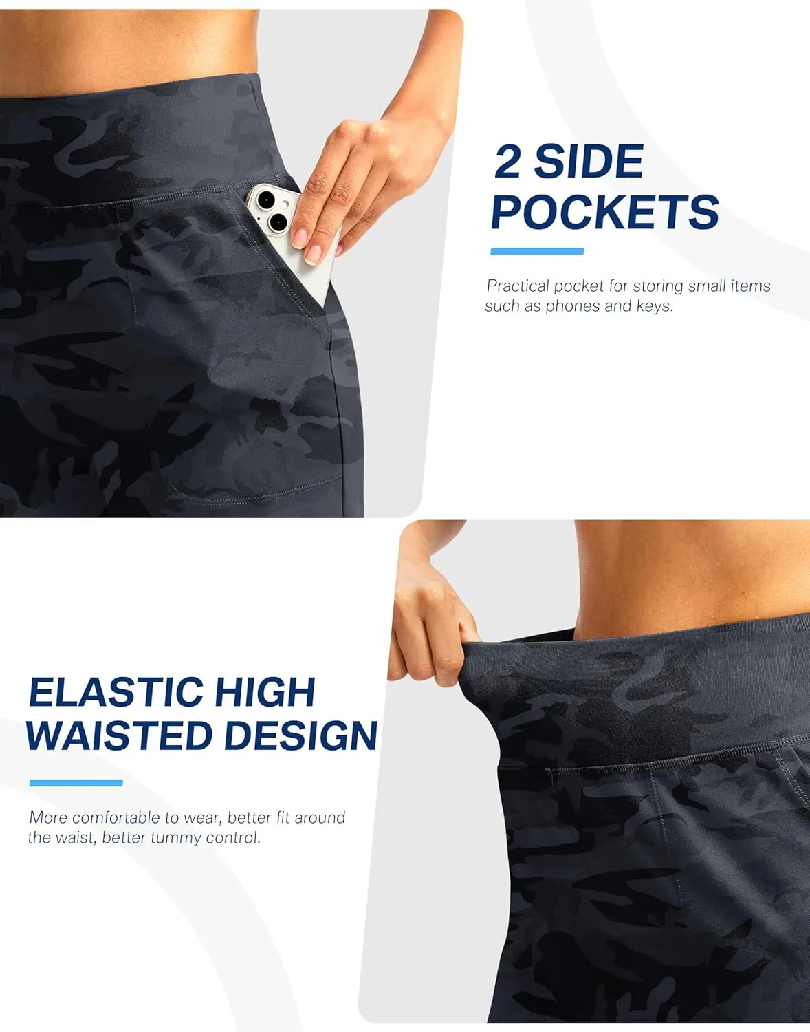 G Gradual Women's Athletic Shorts 6" High Waisted Stretchy Bermuda Shorts for Women Quick Dry Summer Casual Shorts