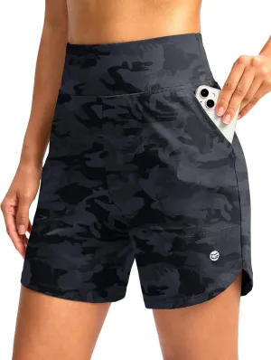G Gradual Women's Athletic Shorts 6" High Waisted Stretchy Bermuda Shorts for Women Quick Dry Summer Casual Shorts