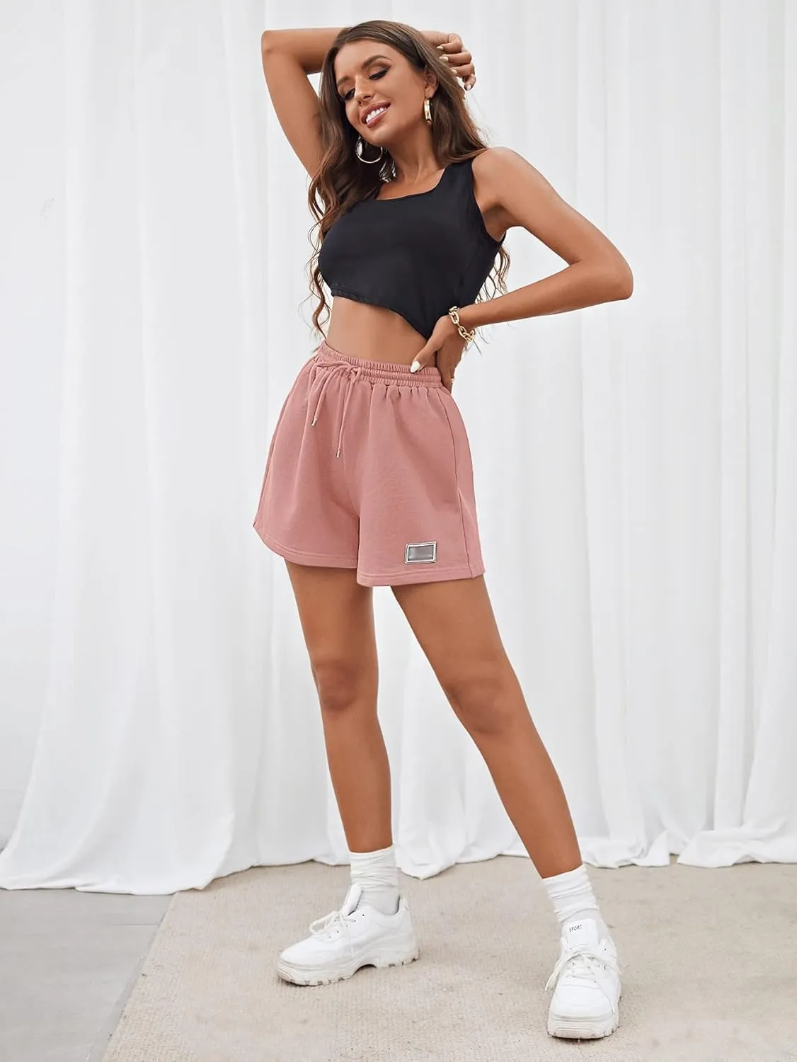 MakeMeChic Women's Sweat Shorts Summer Casual Camo Boxer Workout Shorts