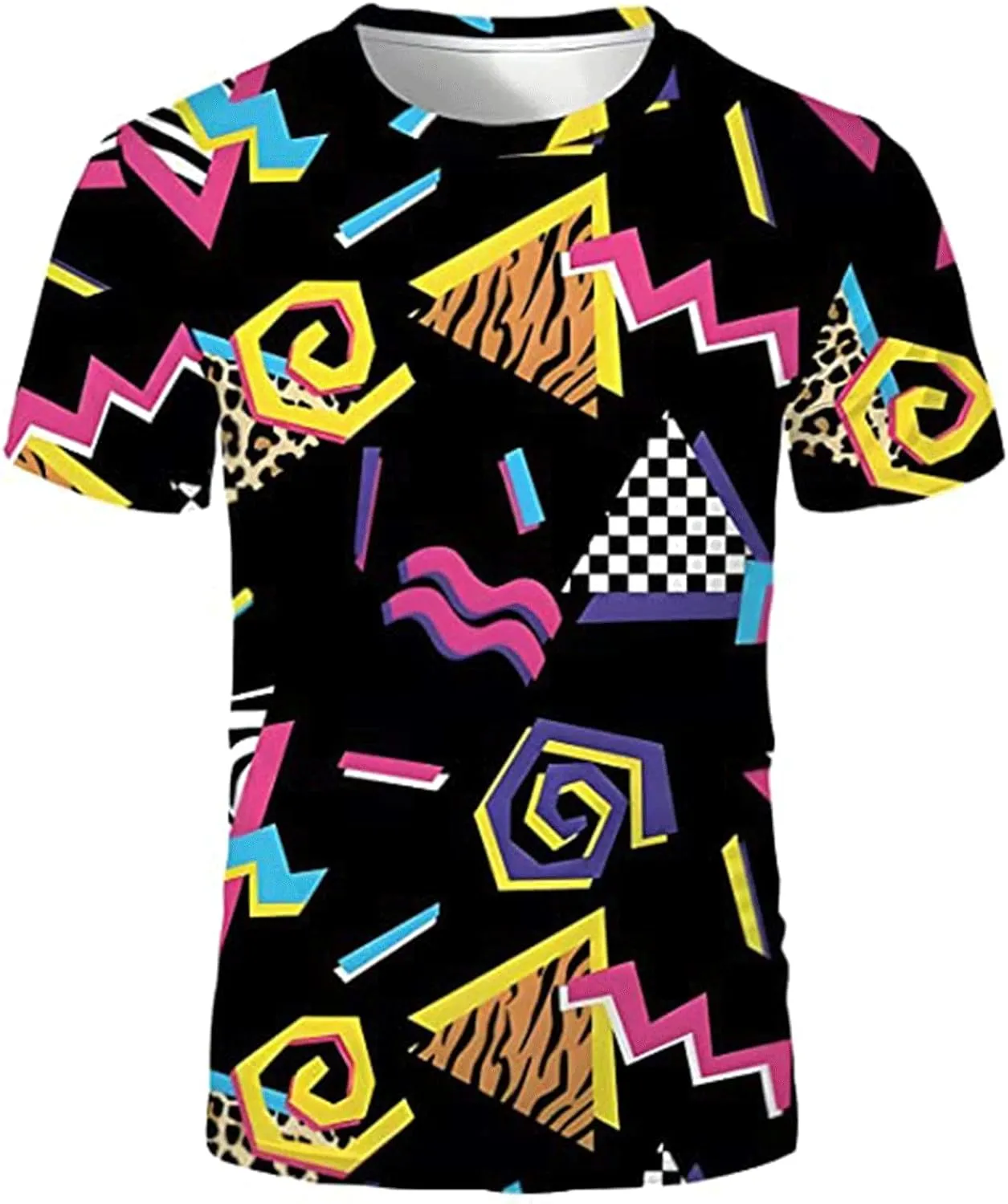 Mens 80s 90s Casual T-Shirts Vintage Beach T-Shirts Tropical Summer Top
