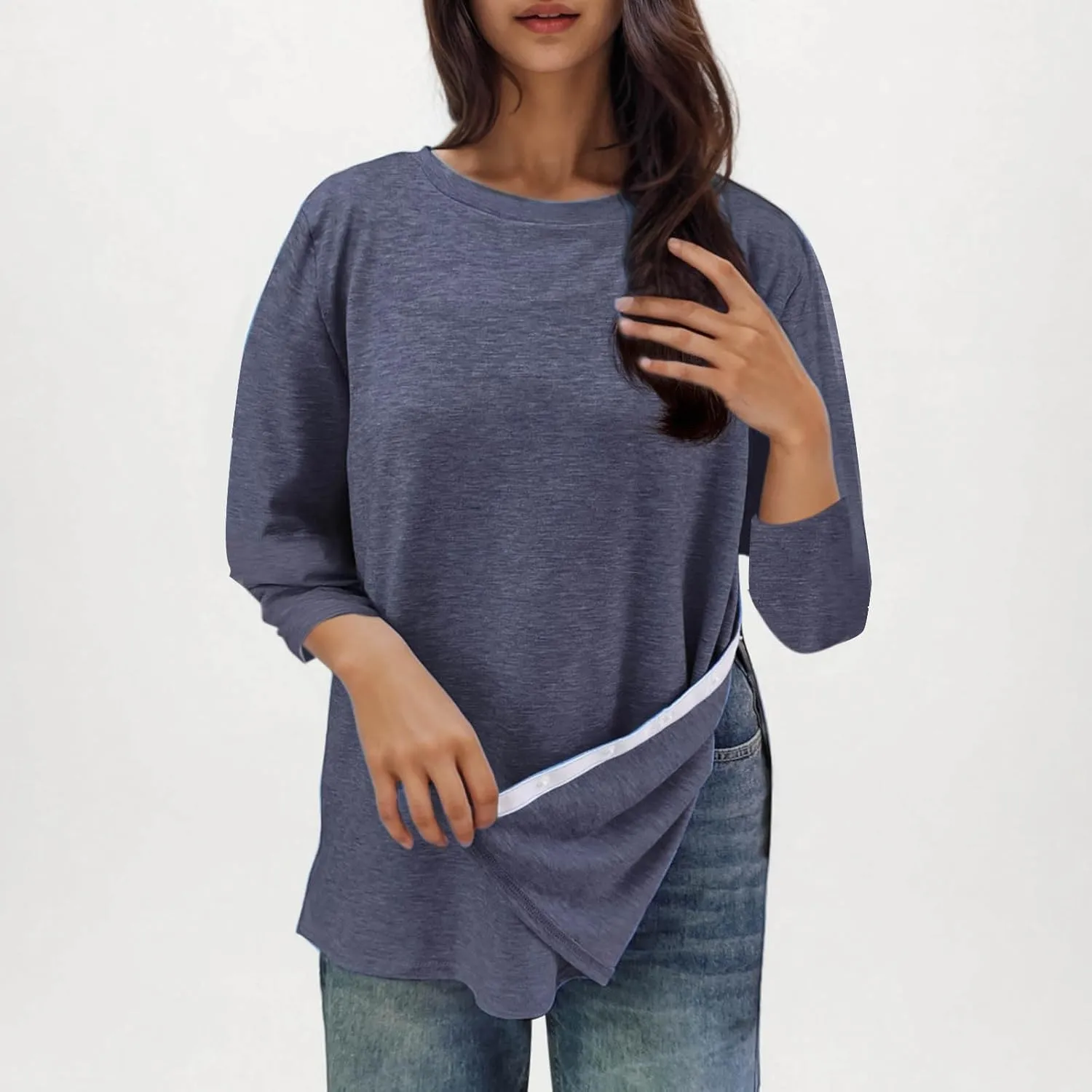 Post Shoulder Surgery Shirts for Women Tear Away 3/4 Tops After Rotator Cuff Shirts Chemo Port Adaptive Clothing