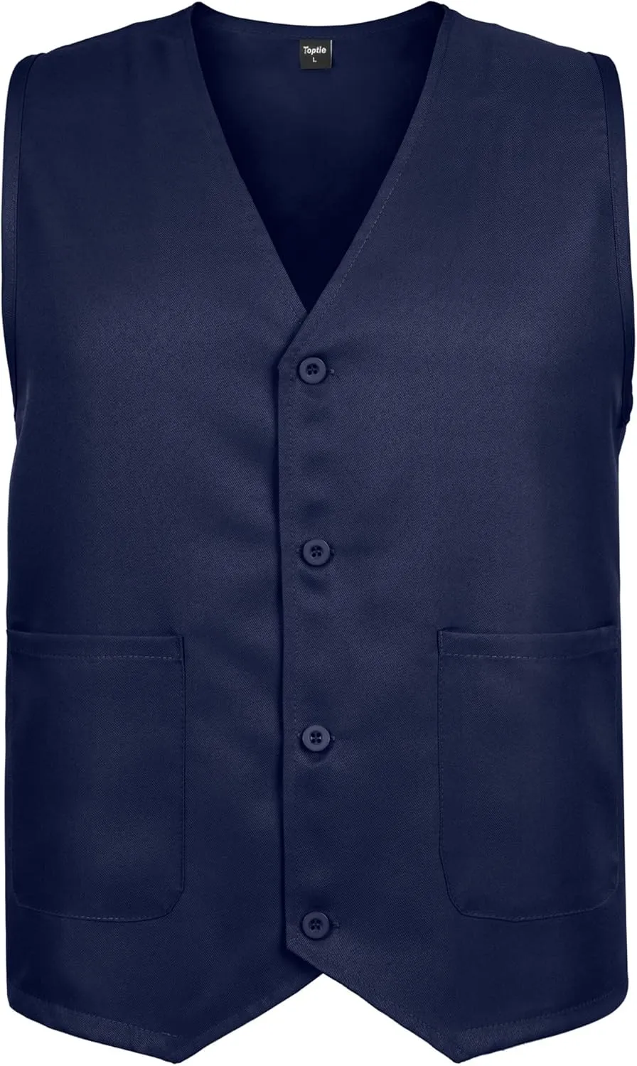 TopTie Unisex Work Vest Volunteer Activity Supermarket Uniform Button Up Vest