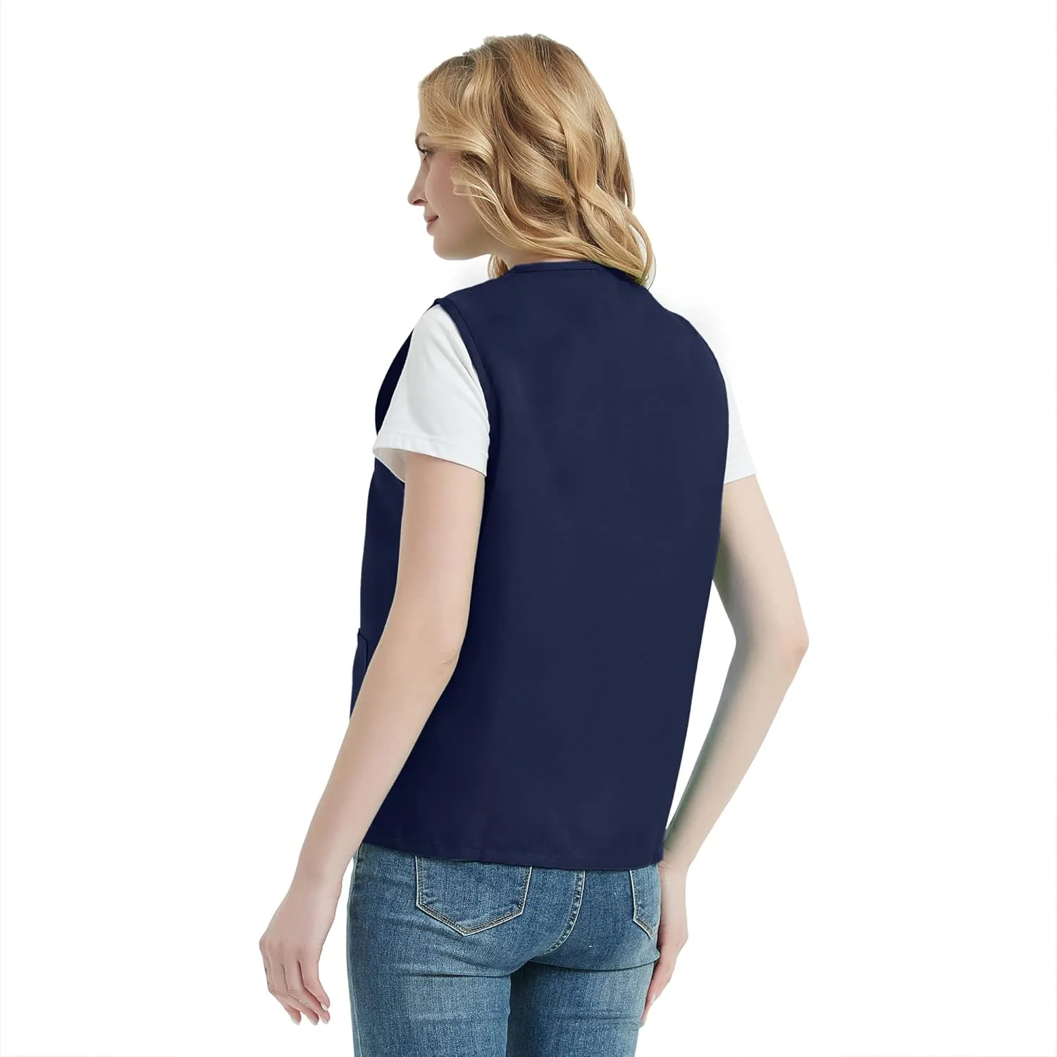 TopTie Unisex Work Vest Volunteer Activity Supermarket Uniform Button Up Vest