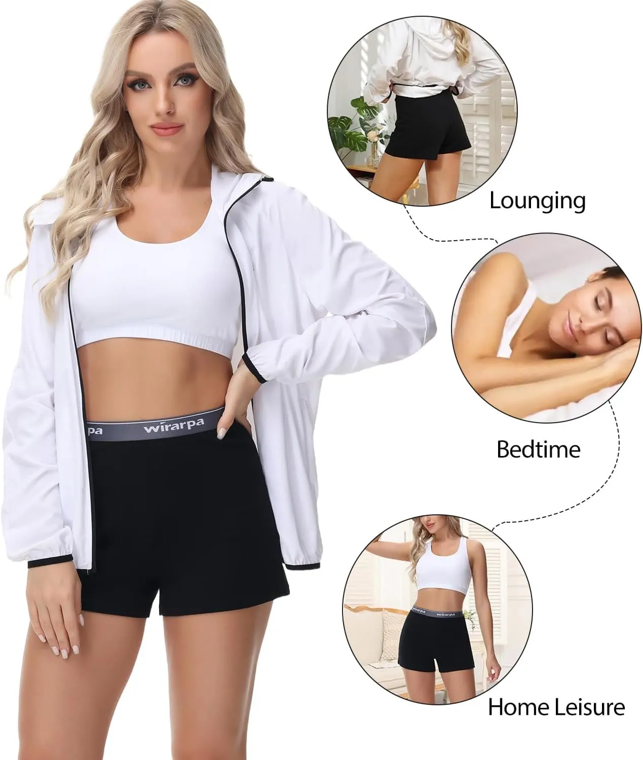 wirarpa Women's Cotton Sleep Shorts Comfywear Lounge Pajama Shorts 3 Pack